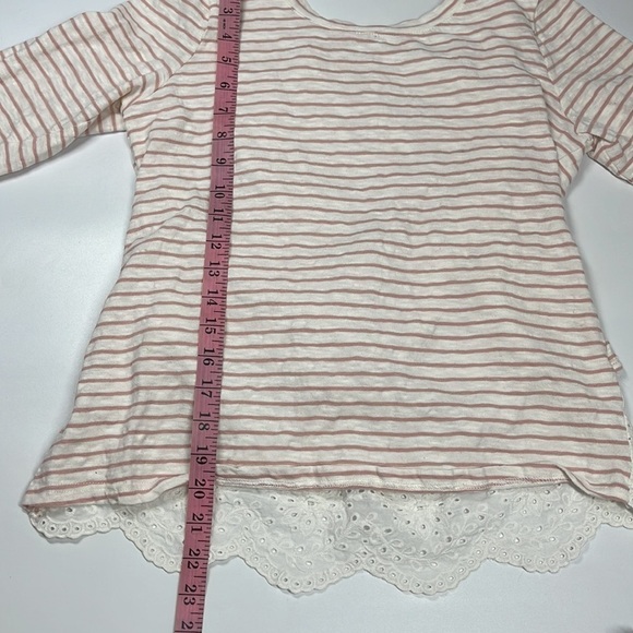 Skies are Blue Striped Tie Back Eyelet Detail Top Size Small S - Picture 7 of 7
